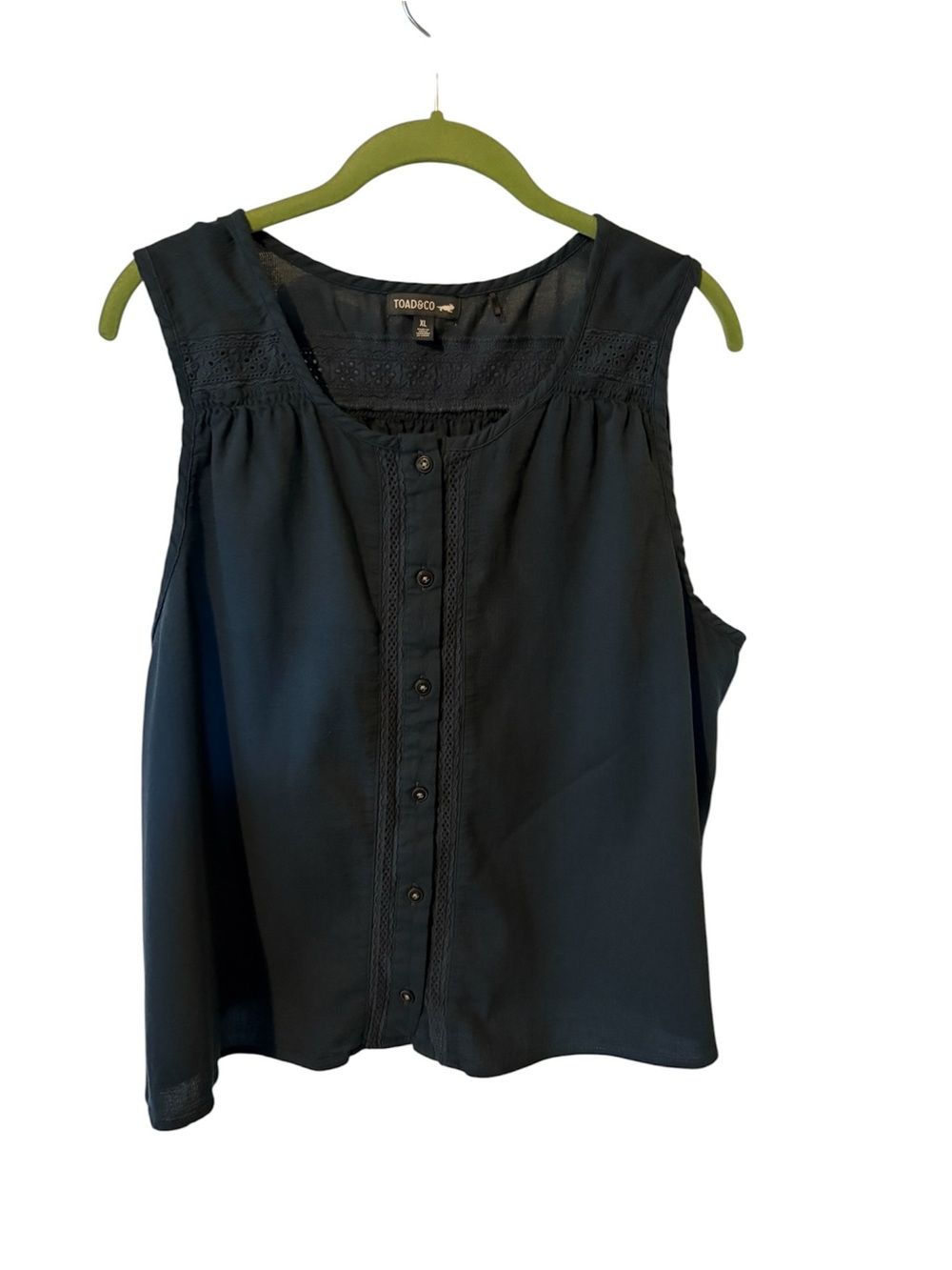 Toad&Co Sleeveless Button Front Shell Top - Navy Blue